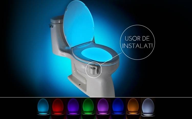 Lampa LED pentru vasul de toaleta cu senzor de miscare