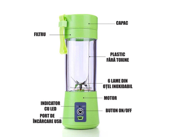 Blender portabil cu baterie externa